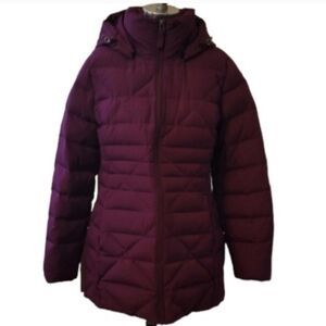 LAND'S END Feather Down Puffer Hood Purple Jacket Size Small
